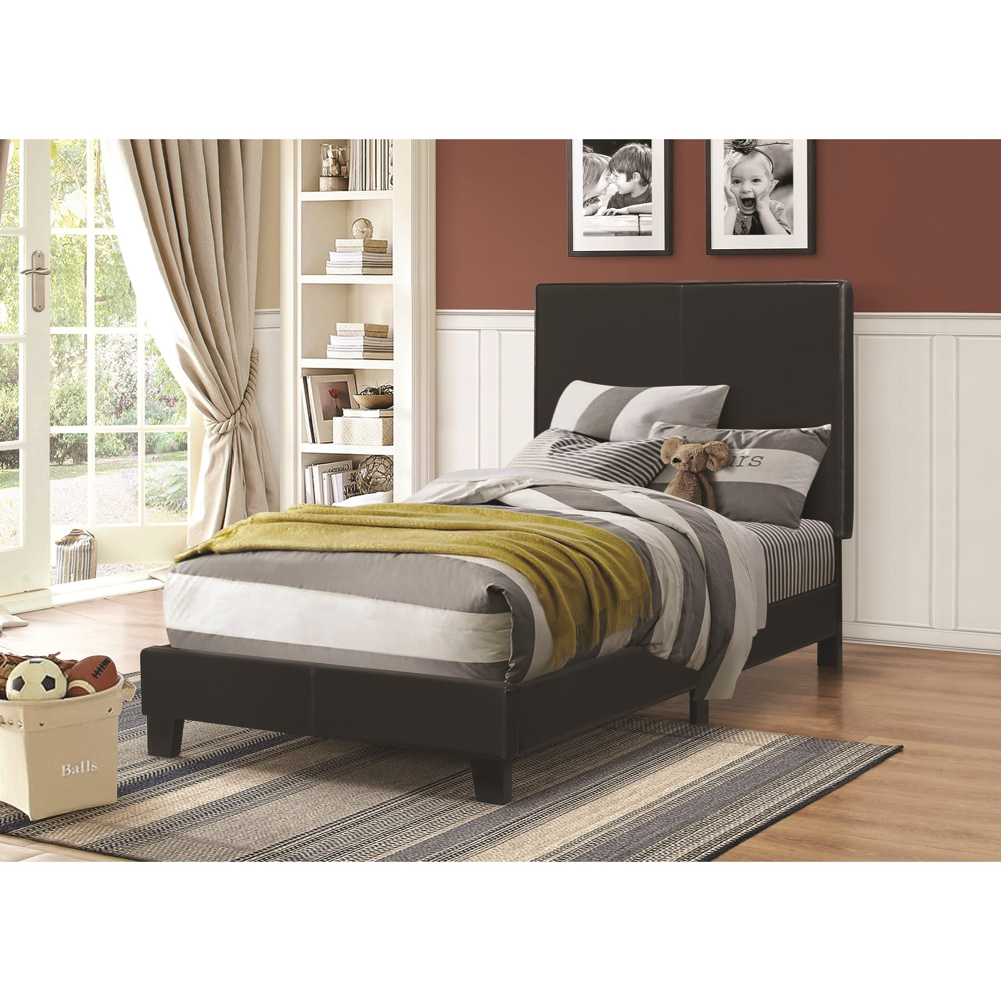 Low profile shop upholstered twin bed